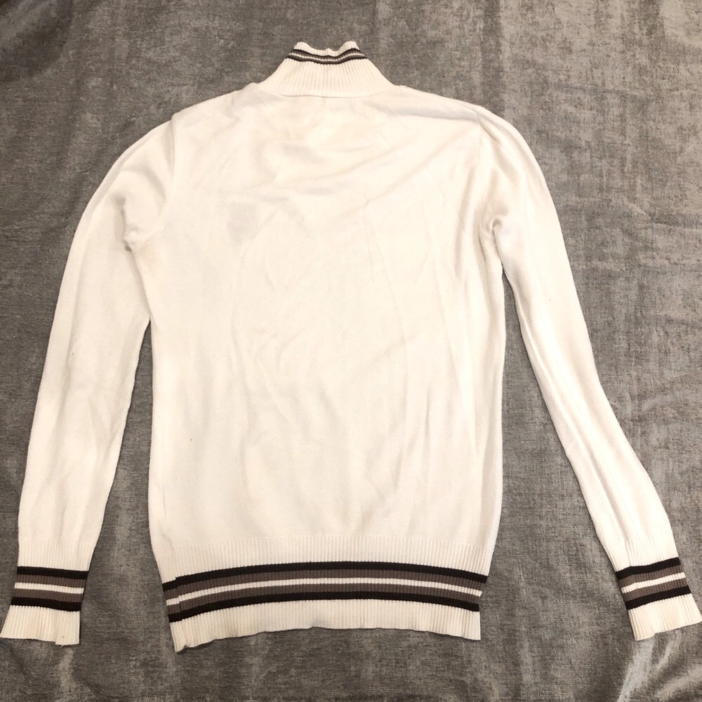 Turtle neck white Uniform/ Preppy sweater - Picture 4 of 4